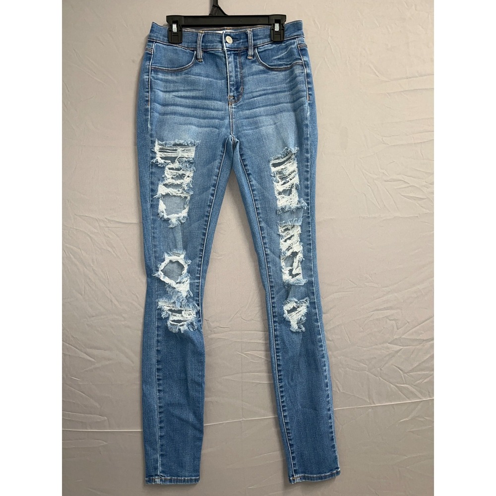 Pacsun Los Angeles Jegging Jeans Womens 25 Blue Denim Cotton Stretch Distressed